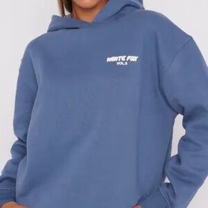 White Fox Boutique Ocean Blue Offstage Hoodie S/M sweatshirt